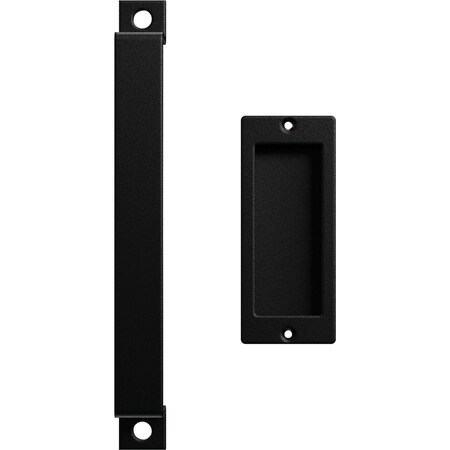 Ekena Millwork 11" Pull Handle & 6" Flush Pull for 2 1/4" Doors, Matte Black GB6001PP5116MB